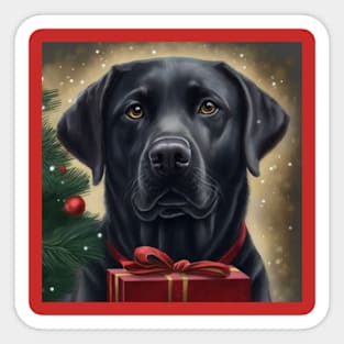 Christmas Black Labrador  ,  Dog lover gift Sticker